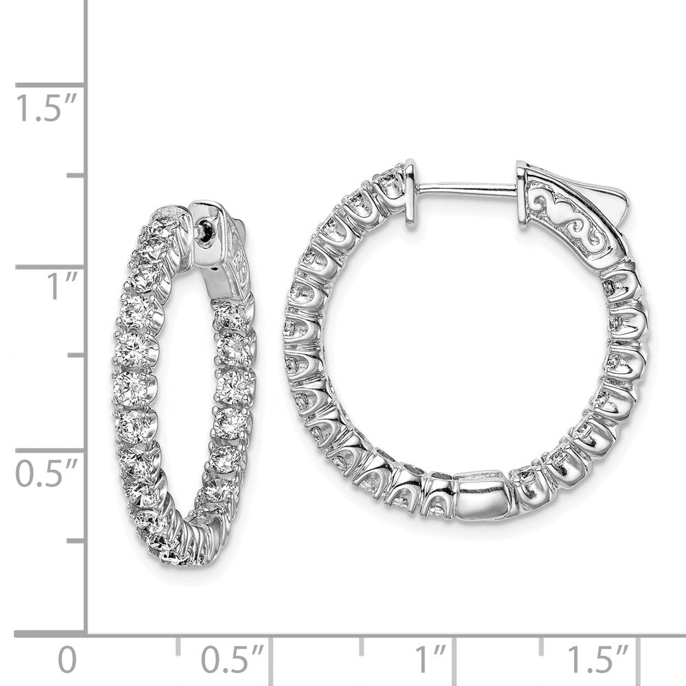 FJC Finejewelers 925 Sterling Silver Rhodium Plated CZ In and Out Round Hoop Earrings 24 x 25 mm