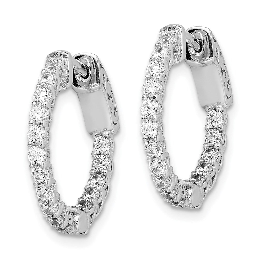 FJC Finejewelers 925 Sterling Silver Rhodium Plated CZ In and Out Round Hoop Earrings 17 x 18 mm