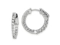 FJC Finejewelers 925 Sterling Silver Rhodium Plated CZ In and Out Round Hoop Earrings 17 x 18 mm