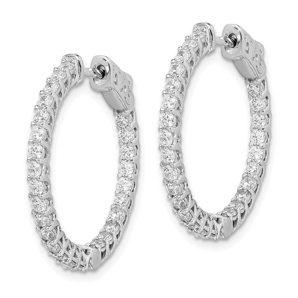 FJC Finejewelers 925 Sterling Silver Rhodium Plated CZ In and Out Round Hoop Earrings 26 x 26 mm