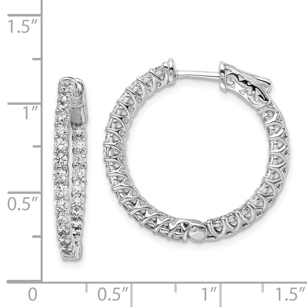 FJC Finejewelers 925 Sterling Silver Rhodium Plated CZ In and Out Round Hoop Earrings 26 x 26 mm