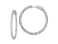 FJC Finejewelers 925 Sterling Silver Rhodium Plated CZ In and Out Round Hoop Earrings 36 x 36 mm