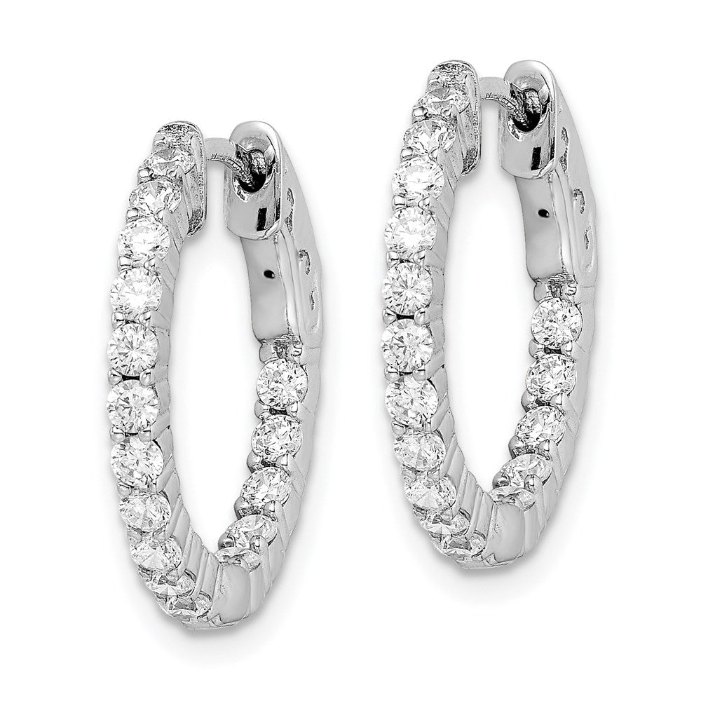 FJC Finejewelers 925 Sterling Silver Rhodium Plated CZ In and Out Round Hoop Earrings 20 x 19 mm