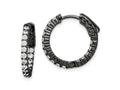 FJC Finejewelers 925 Sterling Silver Black Rhodium Plated CZ In and Out Hoop Earrings 18 x 19 mm