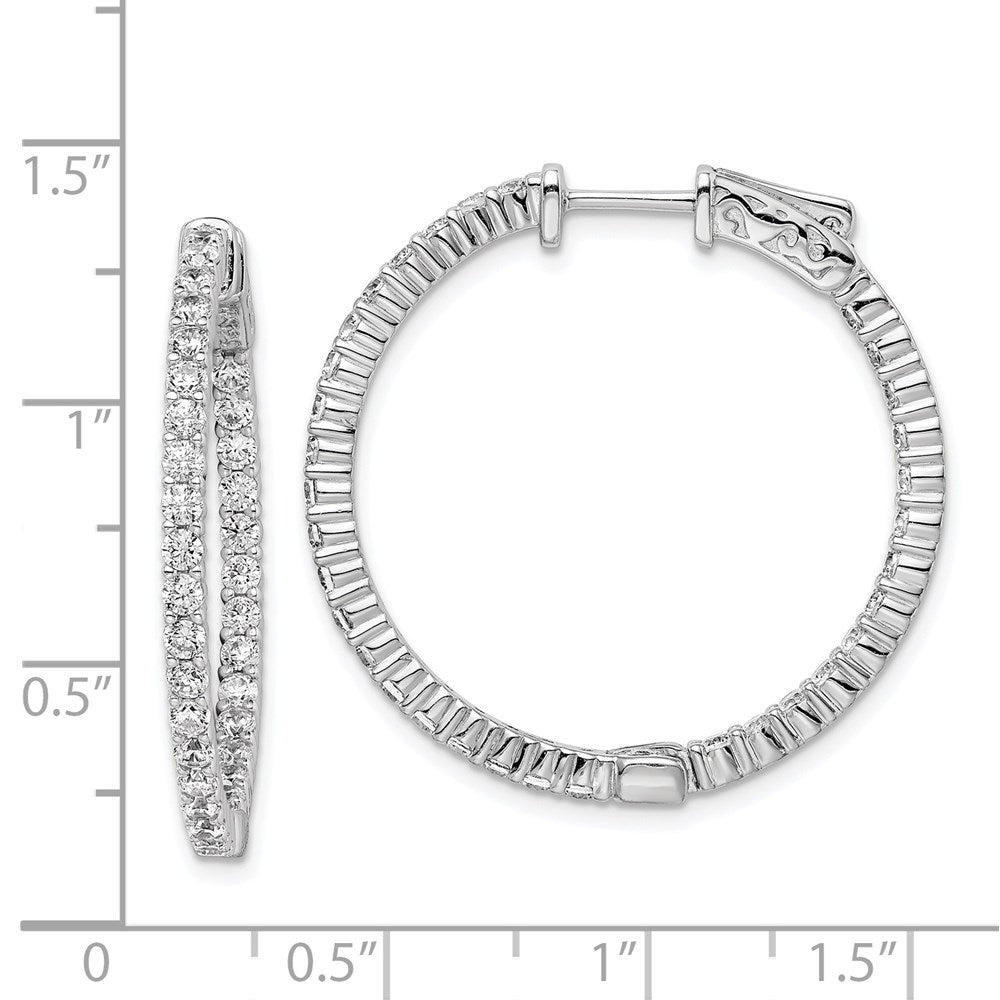 FJC Finejewelers 925 Sterling Silver Rhodium Plated CZ In and Out Round Hoop Earrings 31 x 30 mm