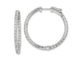 FJC Finejewelers 925 Sterling Silver Rhodium Plated CZ In and Out Round Hoop Earrings 31 x 30 mm
