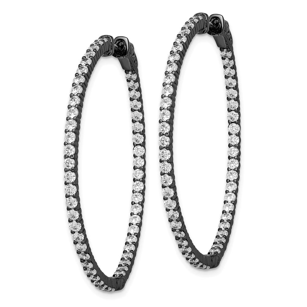 FJC Finejewelers 925 Sterling Silver Black Rhodium Plated CZ In and Out Hoop Earrings 43 x 43 mm