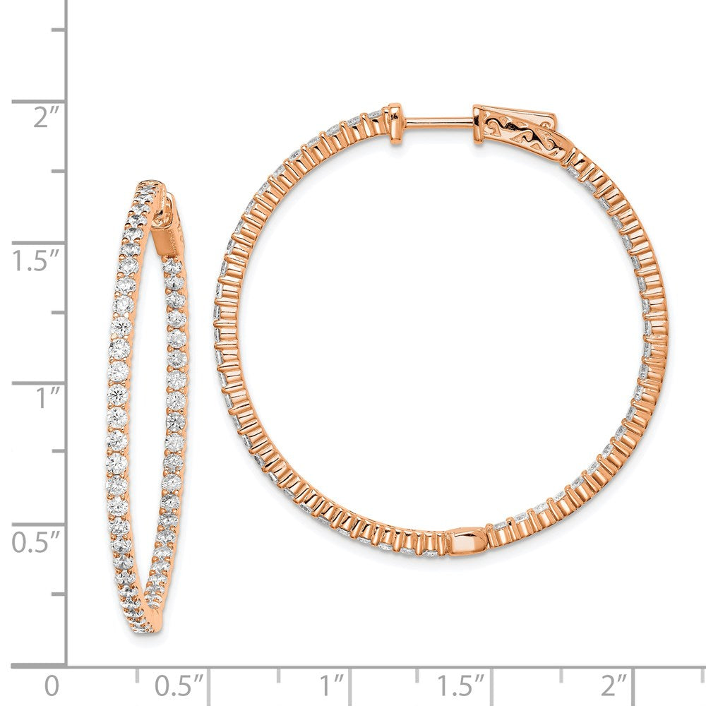 FJC Finejewelers 925 Sterling Silver Rose-tone CZ In and Out Hoop Earrings 43 x 43 mm