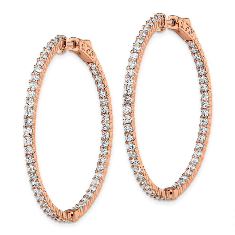 FJC Finejewelers 925 Sterling Silver Rose-tone CZ In and Out Hoop Earrings 43 x 43 mm