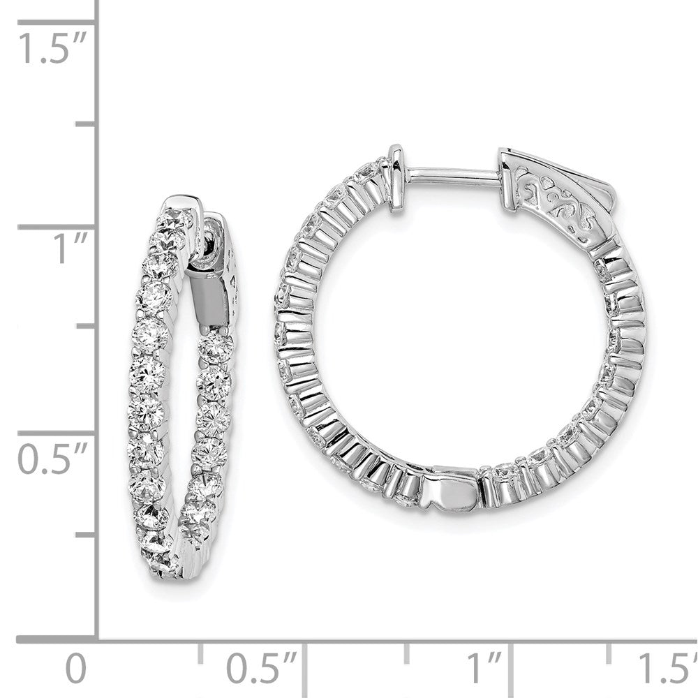 FJC Finejewelers 925 Sterling Silver Rhodium Plated CZ In and Out Round Hoop Earrings 22 x 23 mm