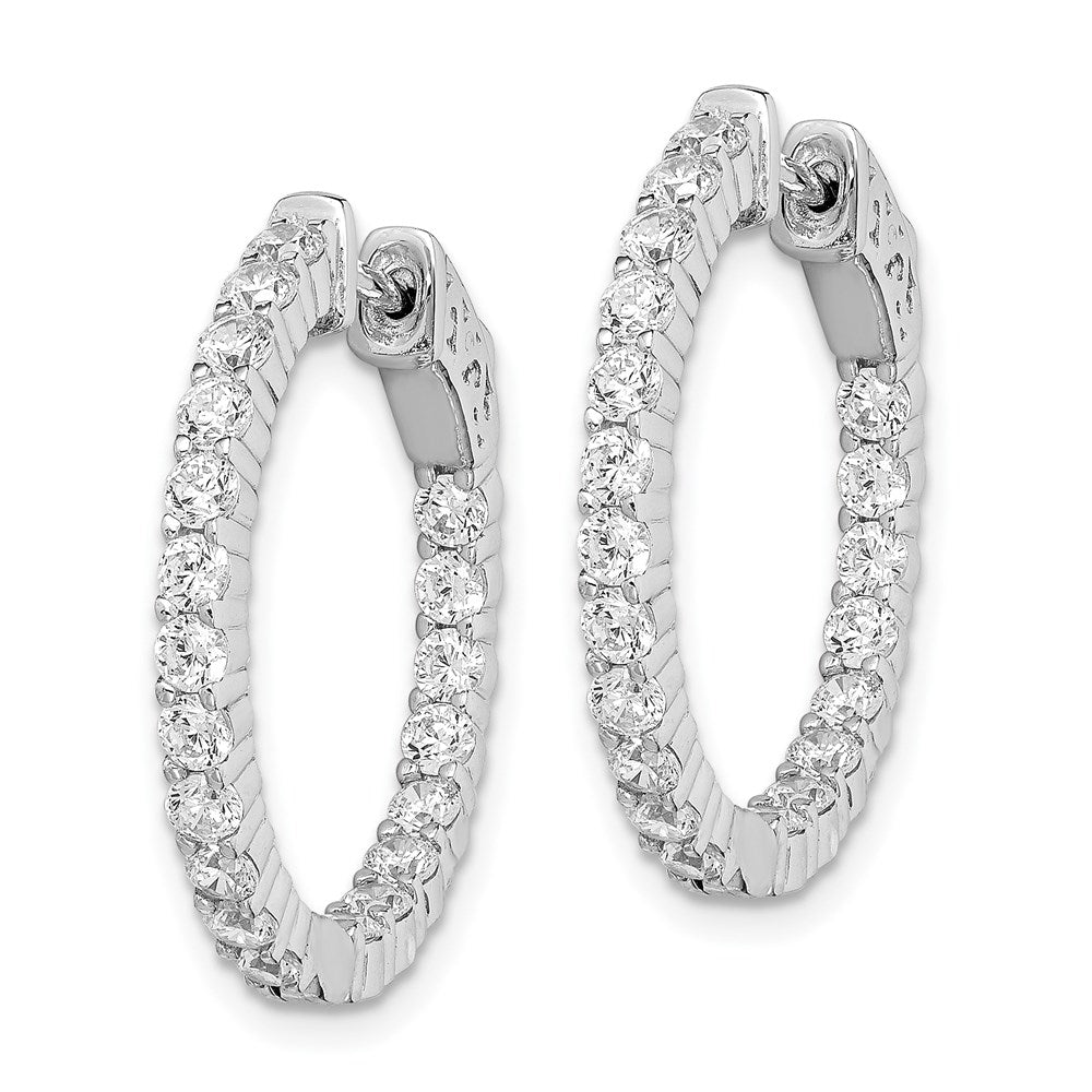 FJC Finejewelers 925 Sterling Silver Rhodium Plated CZ In and Out Round Hoop Earrings 22 x 23 mm