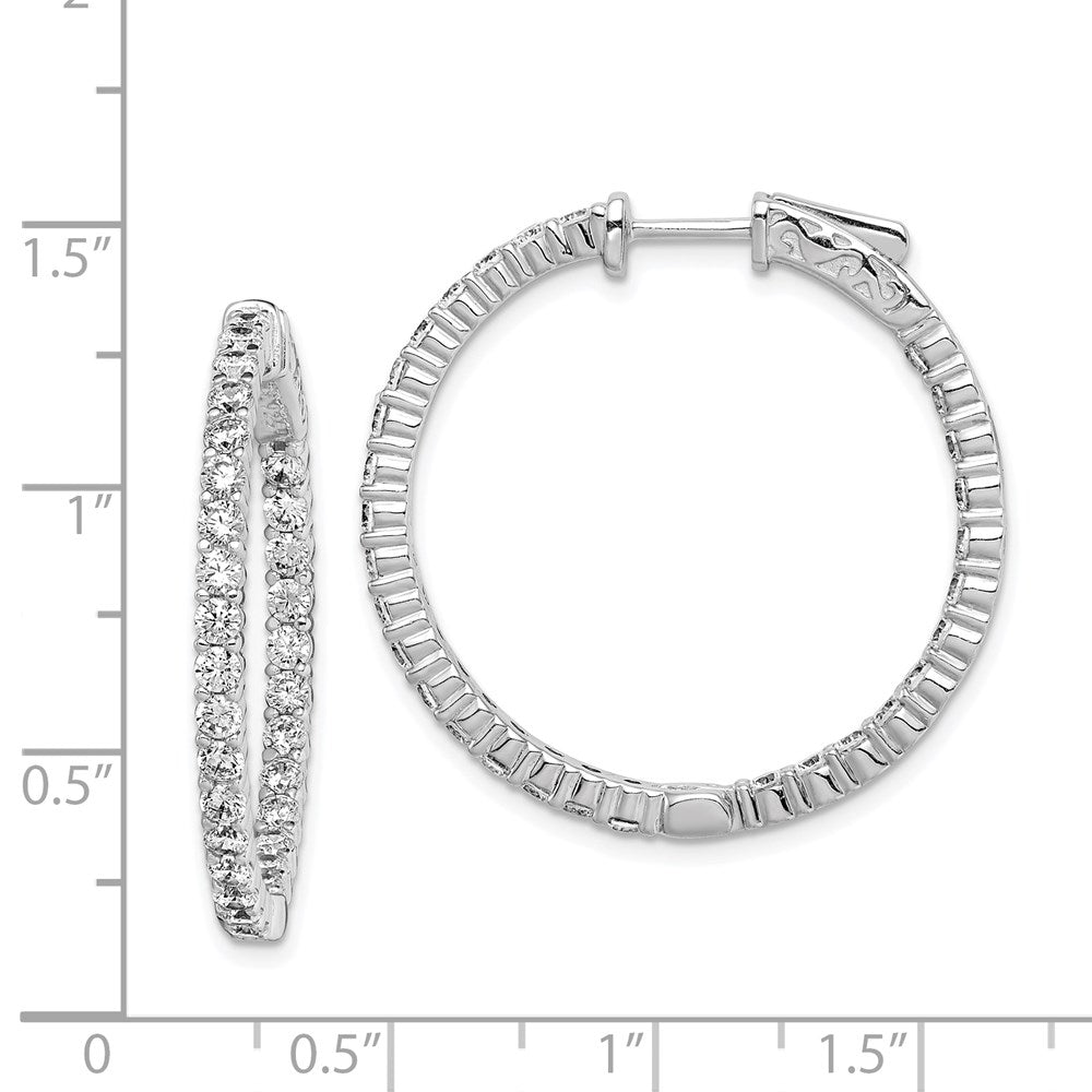 FJC Finejewelers 925 Sterling Silver Rhodium Plated CZ In and Out Round Hoop Earrings 30 x 30 mm