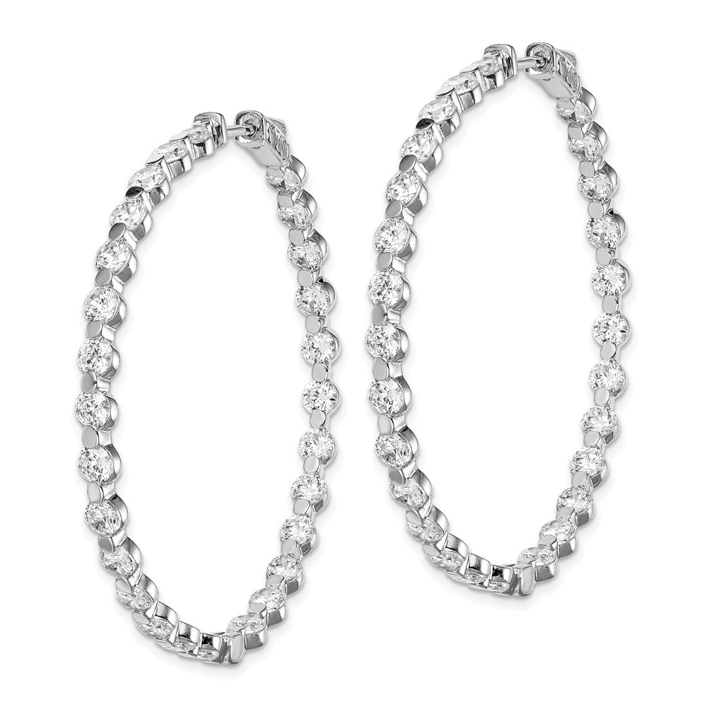 FJC Finejewelers 925 Sterling Silver Rhodium Plated CZ In and Out Round Hoop Earrings 47 x 46 mm