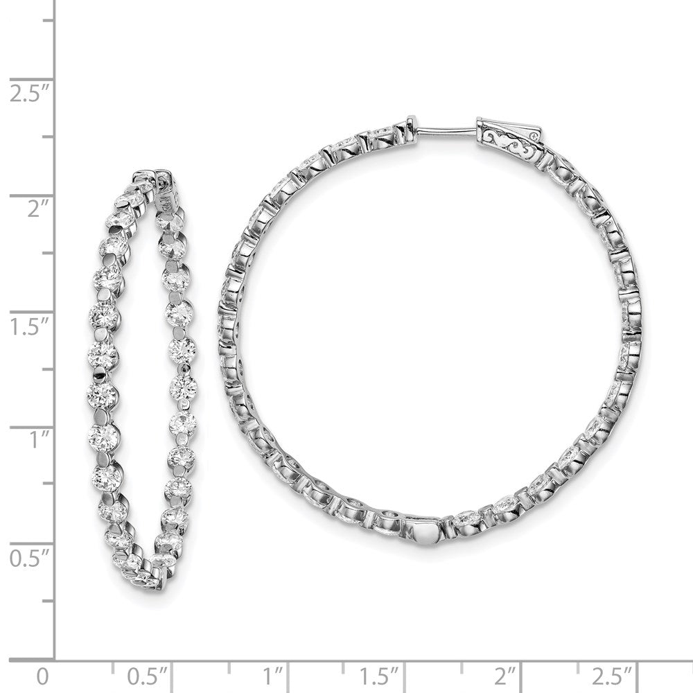 FJC Finejewelers 925 Sterling Silver Rhodium Plated CZ In and Out Round Hoop Earrings 47 x 46 mm