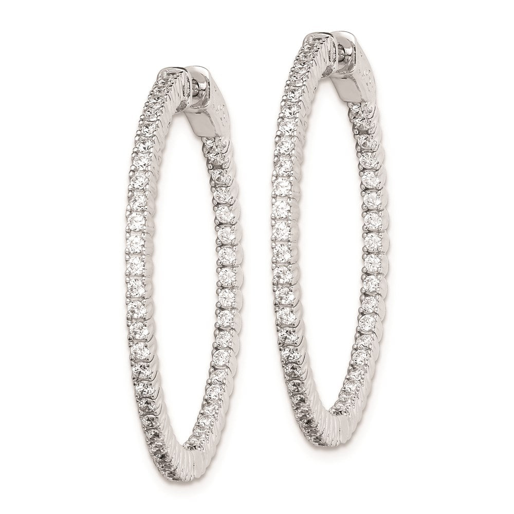 FJC Finejewelers 925 Sterling Silver Rhodium Plated CZ In and Out Hinged Hoop Earrings 34 x 34 mm