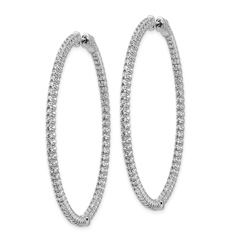 FJC Finejewelers 925 Sterling Silver Rhodium Plated CZ In and Out Hinged Hoop Earrings 49 x 49 mm