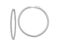 FJC Finejewelers 925 Sterling Silver Rhodium Plated CZ In and Out Hinged Hoop Earrings 49 x 49 mm