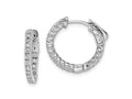 FJC Finejewelers 925 Sterling Silver Rhodium Plated CZ In and Out Round Hinged Hoop Earrings 16 x 17 mm