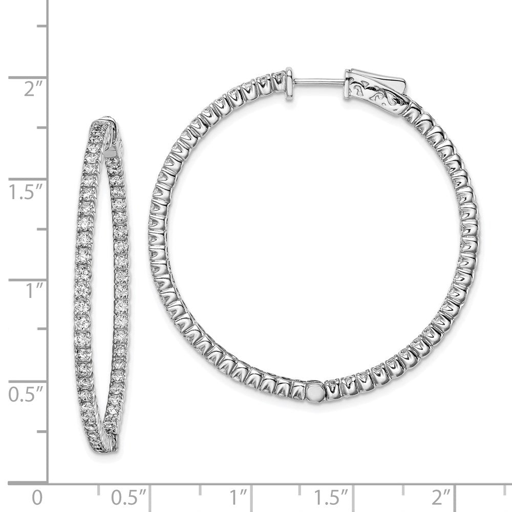 FJC Finejewelers 925 Sterling Silver Rhodium Plated CZ In and Out Round Hinged Hoop Earrings 41 x 40 mm