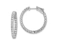 FJC Finejewelers 925 Sterling Silver Rhodium Plated CZ In and Out Hinged Hoop Earrings 26 x 26 mm