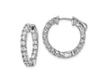 FJC Finejewelers 925 Sterling Silver Rhodium Plated CZ In and Out Hinged Hoop Earrings 21 x 21 mm
