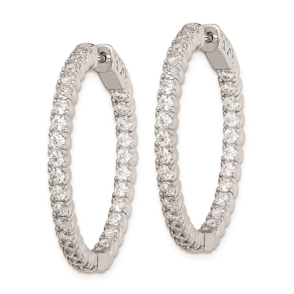 FJC Finejewelers 925 Sterling Silver Rhodium Plated In and Out Hinged Hoop Earrings 32 x 31 mm