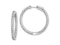 FJC Finejewelers 925 Sterling Silver Rhodium Plated In and Out Hinged Hoop Earrings 32 x 31 mm