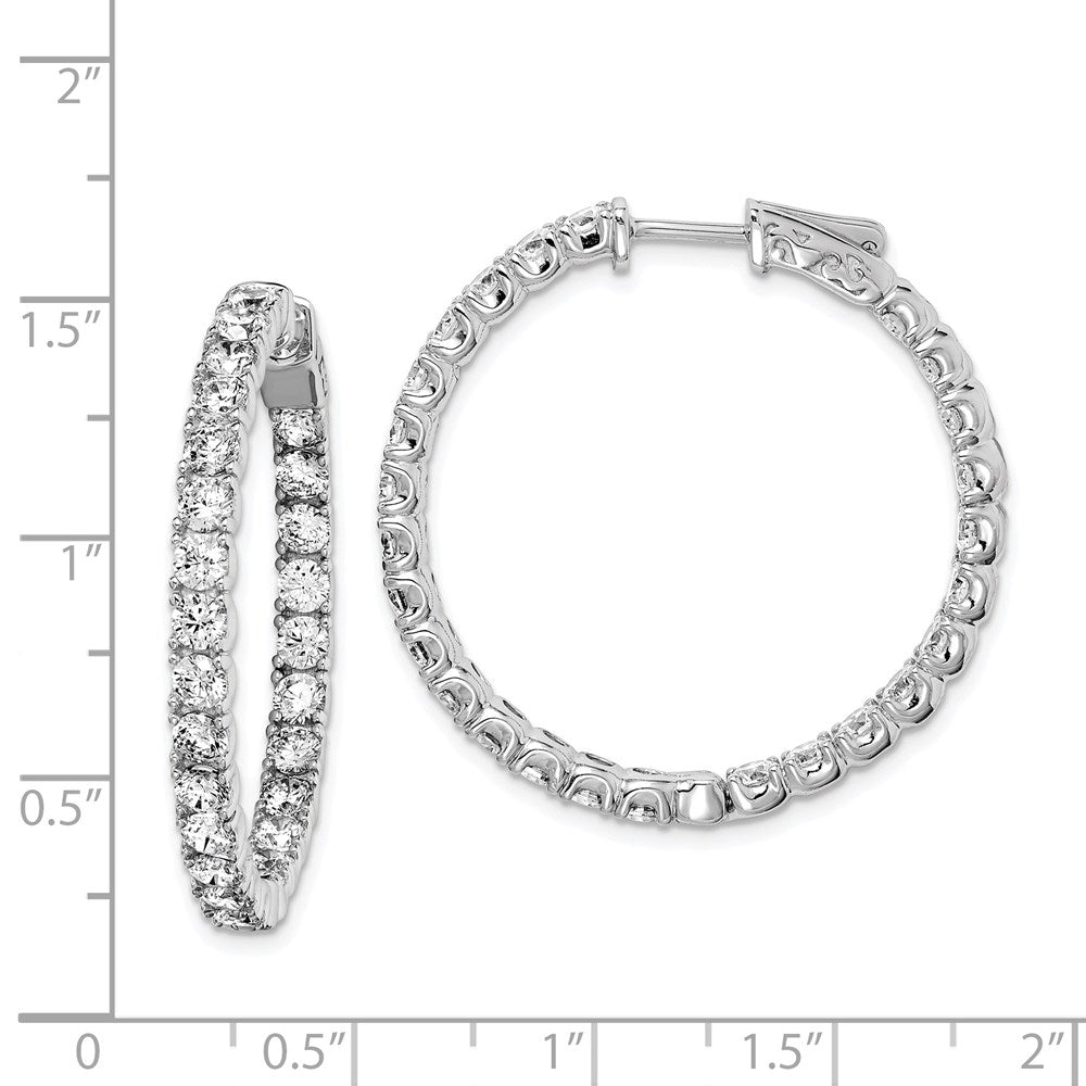 FJC Finejewelers 925 Sterling Silver Rhodium Plated CZ In and Out Hinged Hoop Earrings 33 x 33 mm