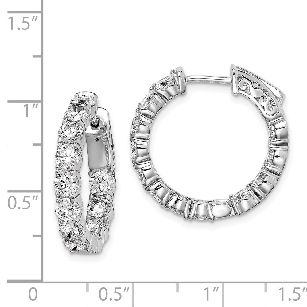 FJC Finejewelers 925 Sterling Silver Rhodium Plated CZ In and Out Hinged Hoop Earrings 21 x 21 mm