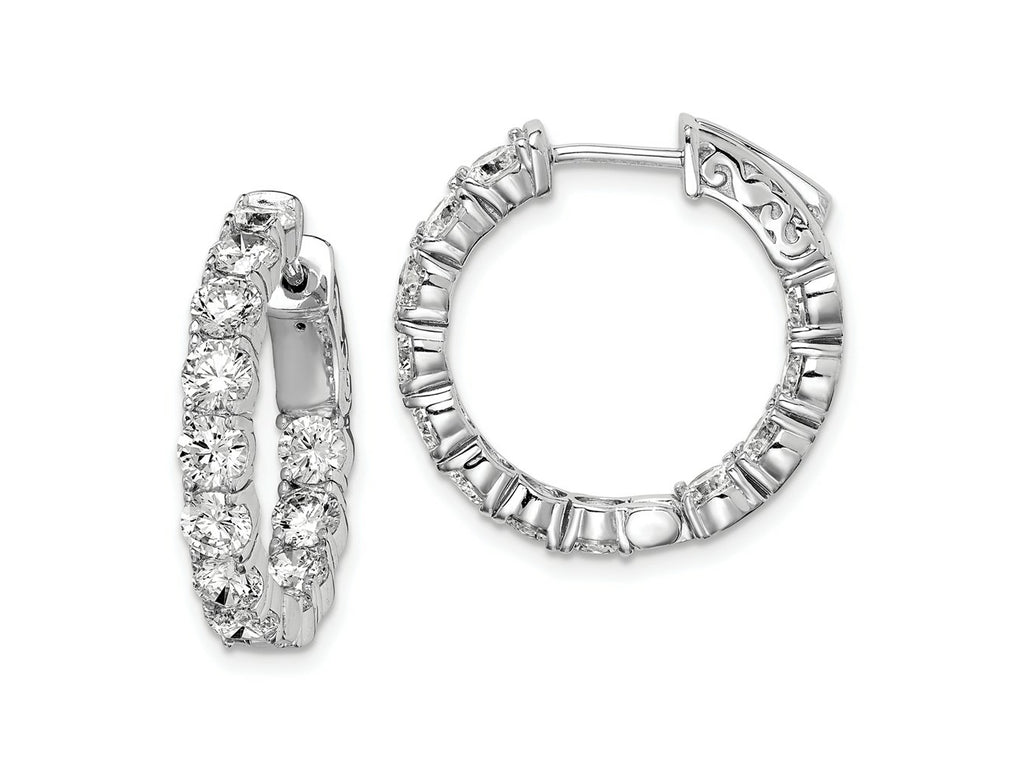 FJC Finejewelers 925 Sterling Silver Rhodium Plated CZ In and Out Hinged Hoop Earrings 21 x 21 mm