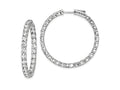 FJC Finejewelers 925 Sterling Silver Rhodium Plated CZ In and Out Hinged Hoop Earrings 38 x 38 mm
