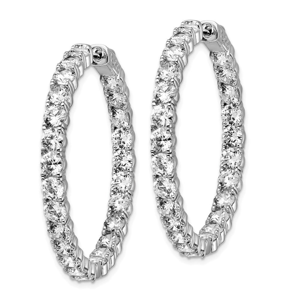 FJC Finejewelers 925 Sterling Silver Rhodium Plated CZ In and Out Hinged Hoop Earrings 36 x 36 mm