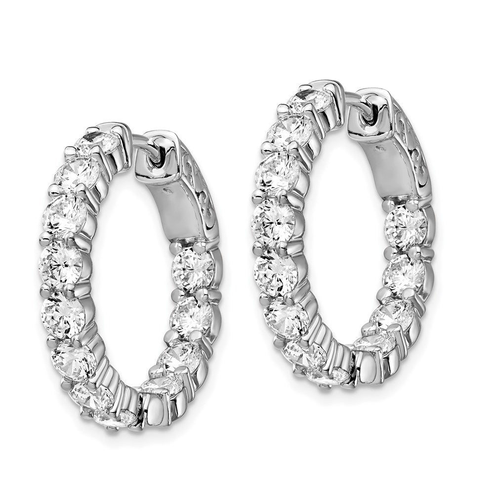 FJC Finejewelers 925 Sterling Silver Rhodium Plated CZ In and Out Hinged Hoop Earrings 21 x 22 mm