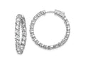 FJC Finejewelers 925 Sterling Silver Rhodium Plated CZ In and Out Hinged Hoop Earrings 28 x 28 mm