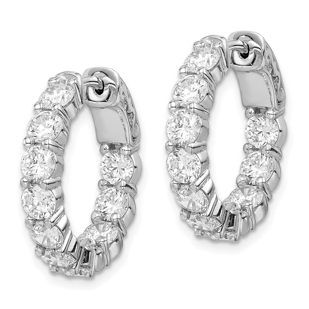 FJC Finejewelers 925 Sterling Silver Rhodium Plated CZ In and Out Hinged Hoop Earrings 20 x 20 mm