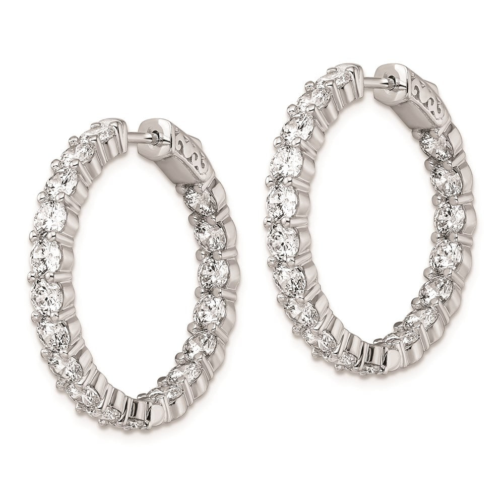 FJC Finejewelers 925 Sterling Silver Rhodium Plated CZ In and Out Hinged Hoop Earrings 29 x 29 mm
