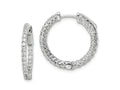 FJC Finejewelers 925 Sterling Silver Rhodium Plated CZ In and Out Hinged Hoop Earrings 21 x 21 mm