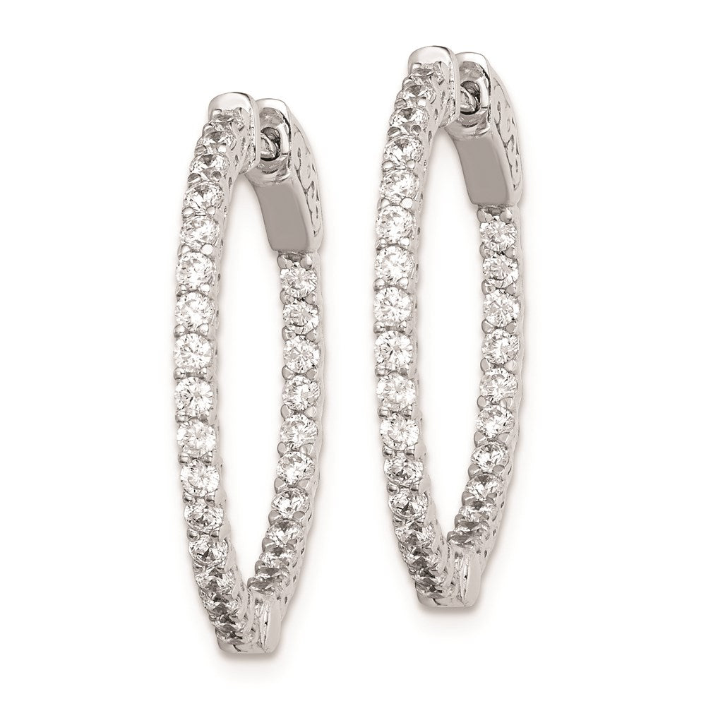 FJC Finejewelers 925 Sterling Silver Rhodium Plated CZ In and Out Hinged Hoop Earrings 24 x 24 mm