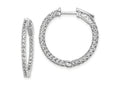 FJC Finejewelers 925 Sterling Silver Rhodium Plated CZ In and Out Hinged Hoop Earrings 24 x 24 mm