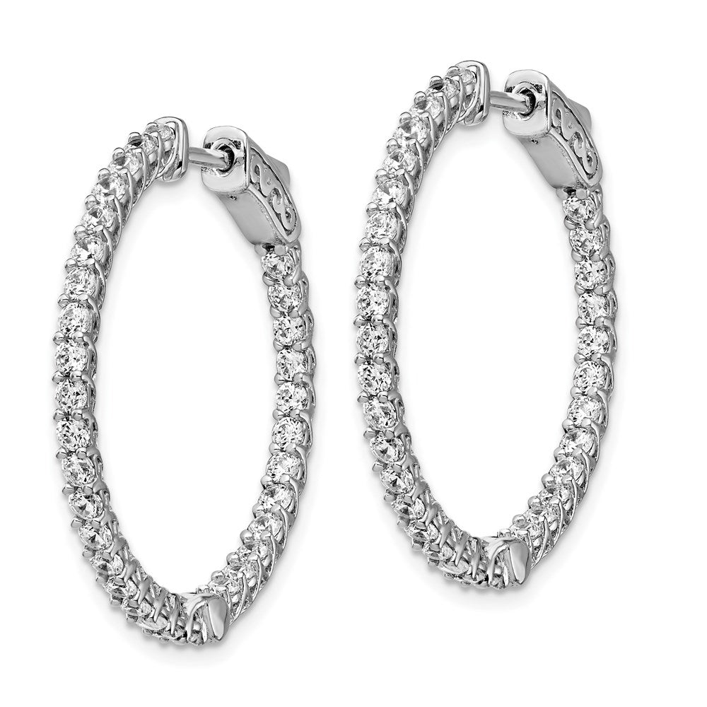 FJC Finejewelers 925 Sterling Silver Rhodium Plated CZ In and Out Hinged Hoop Earrings 29 x 29 mm