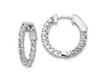 FJC Finejewelers 925 Sterling Silver Rhodium Plated CZ In and Out Hinged Hoop Earrings 21 x 21 mm