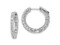 FJC Finejewelers 925 Sterling Silver Rhodium Plated CZ In and Out Hinged Hoop Earrings 20 x 21 mm