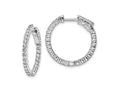 FJC Finejewelers 925 Sterling Silver Rhodium Plated CZ In and Out Hinged Hoop Earrings 23 x 23 mm