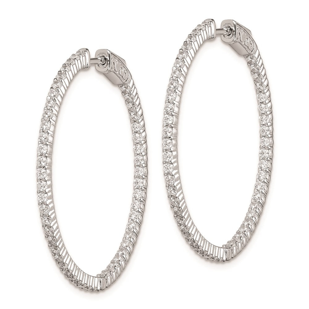 FJC Finejewelers 925 Sterling Silver Rhodium Plated CZ In and Out Hinged Hoop Earrings 36 x 35 mm