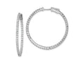 FJC Finejewelers 925 Sterling Silver Rhodium Plated CZ In and Out Hinged Hoop Earrings 36 x 35 mm