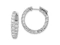 FJC Finejewelers 925 Sterling Silver Rhodium Plated CZ In and Out Hinged Hoop Earrings 23 x 22 mm