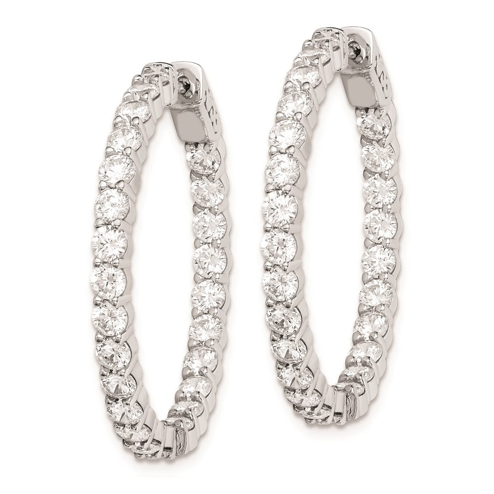 FJC Finejewelers 925 Sterling Silver Rhodium Plated CZ In and Out Hinged Hoop Earrings 33 x 33 mm