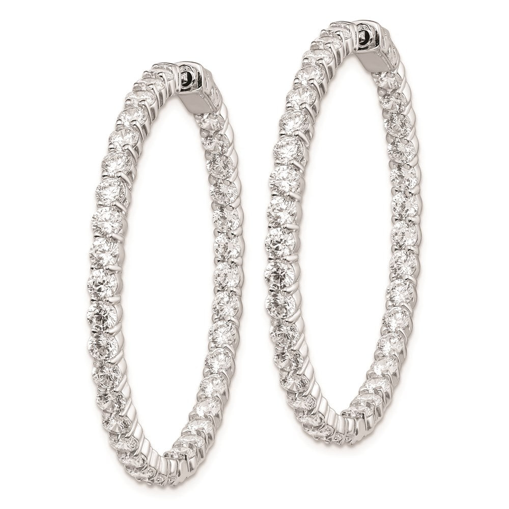 FJC Finejewelers 925 Sterling Silver Rhodium Plated CZ In and Out Hinged Hoop Earrings 43 x 42 mm
