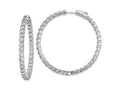 FJC Finejewelers 925 Sterling Silver Rhodium Plated CZ In and Out Hinged Hoop Earrings 43 x 42 mm