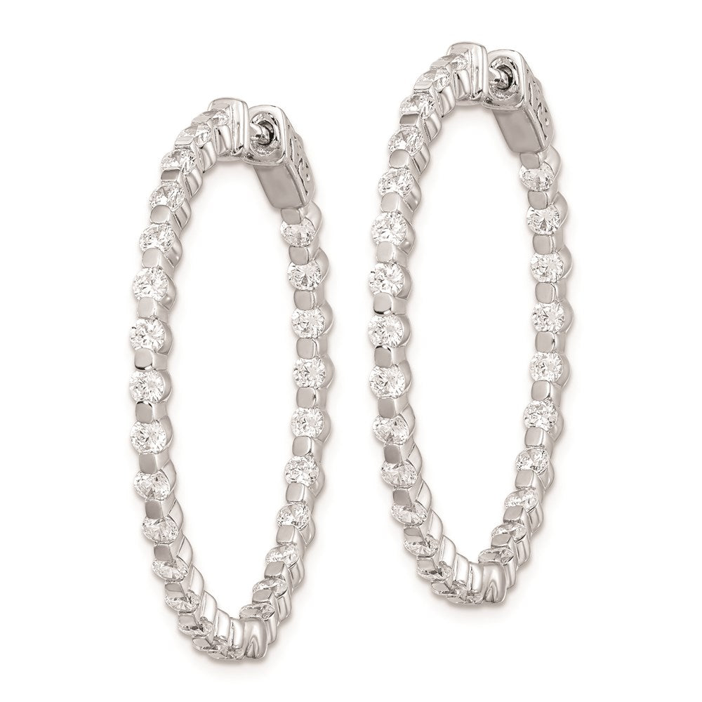 FJC Finejewelers 925 Sterling Silver Rhodium Plated CZ In and Out Hinged Hoop Earrings 36 x 36 mm